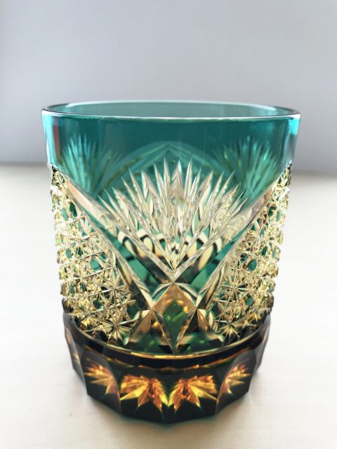 Edo Kiriko cut glass with intricate geometric patterns